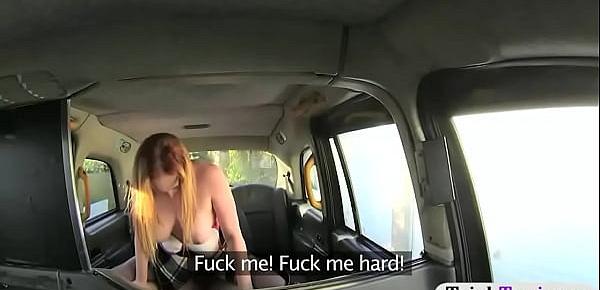 Huge boobs whore gets screwed by nasty driver in the taxi
